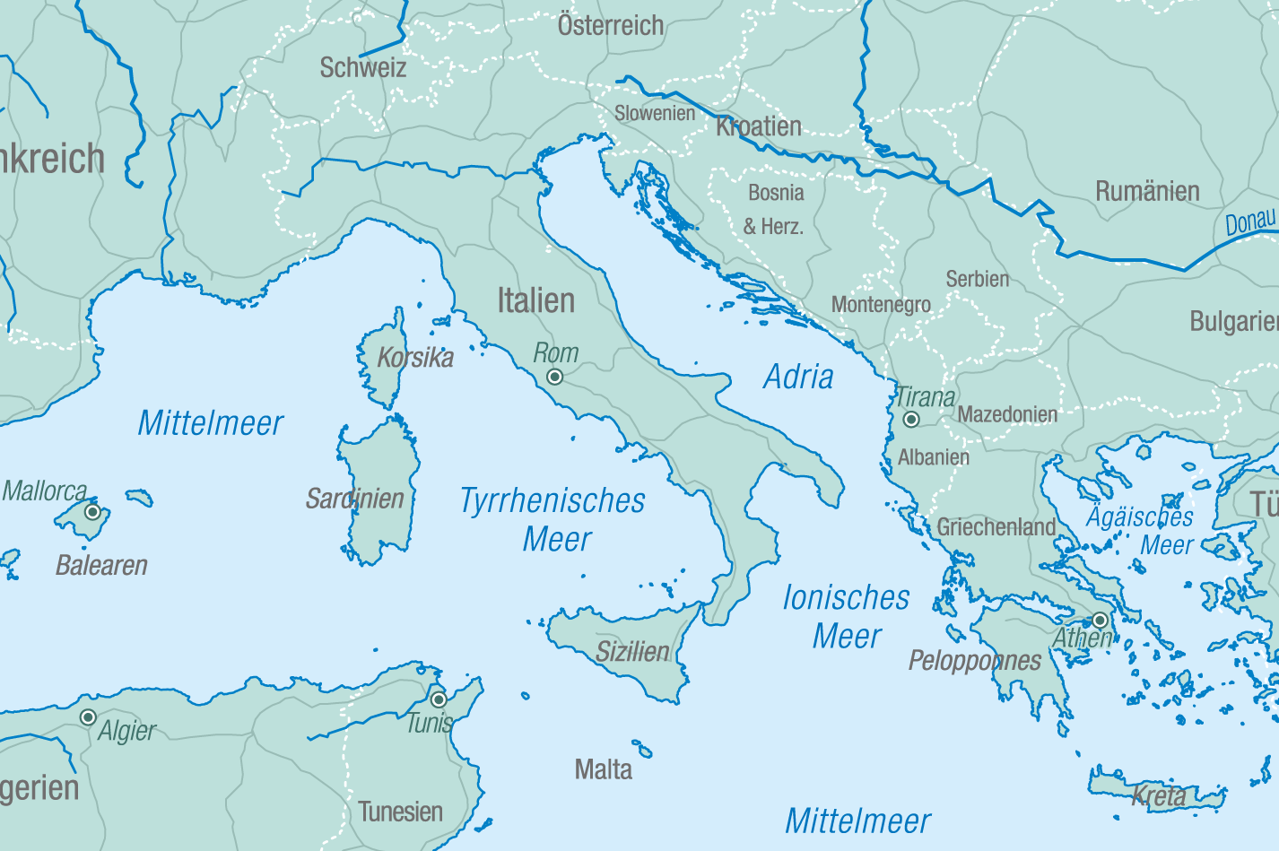 Segelreviere im Mittelmeer